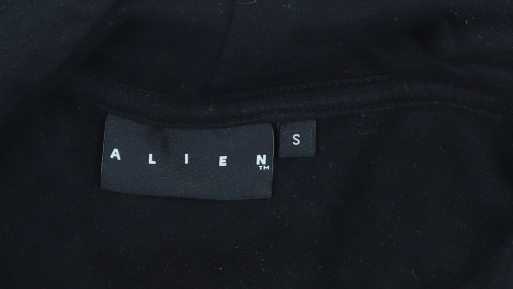 Alien Men's Black Pullover Hoodie Small Graphic Print Fleece Sweatshirt