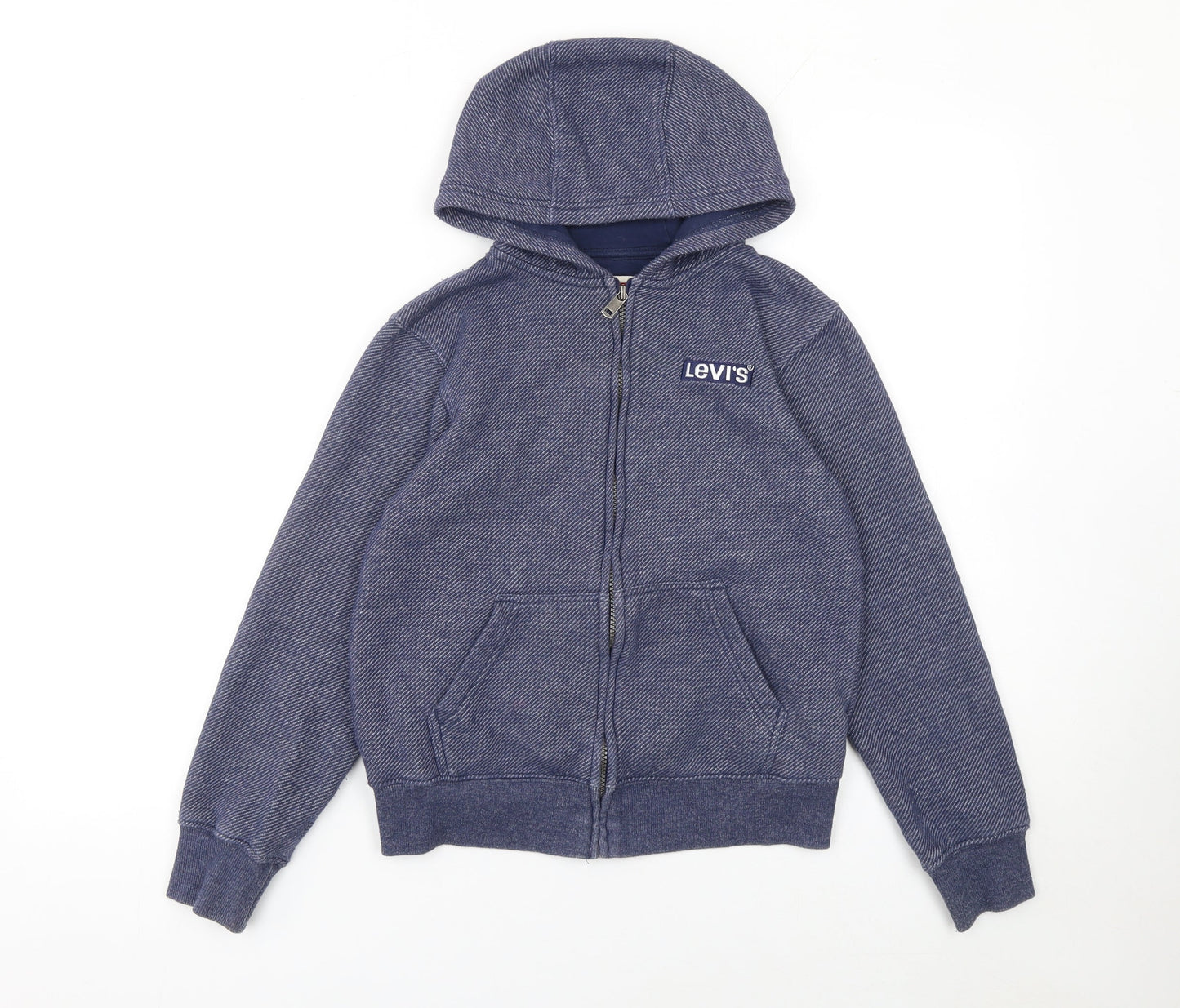 Levi's Boys Blue Full Zip Hoodie 12 Years Cotton Blend Casual Sweatshirt
