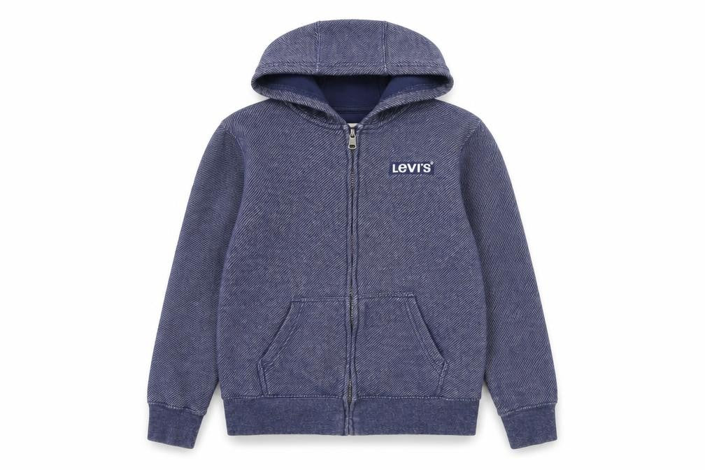 Levi's Boys Blue Full Zip Hoodie 12 Years Cotton Blend Casual Sweatshirt