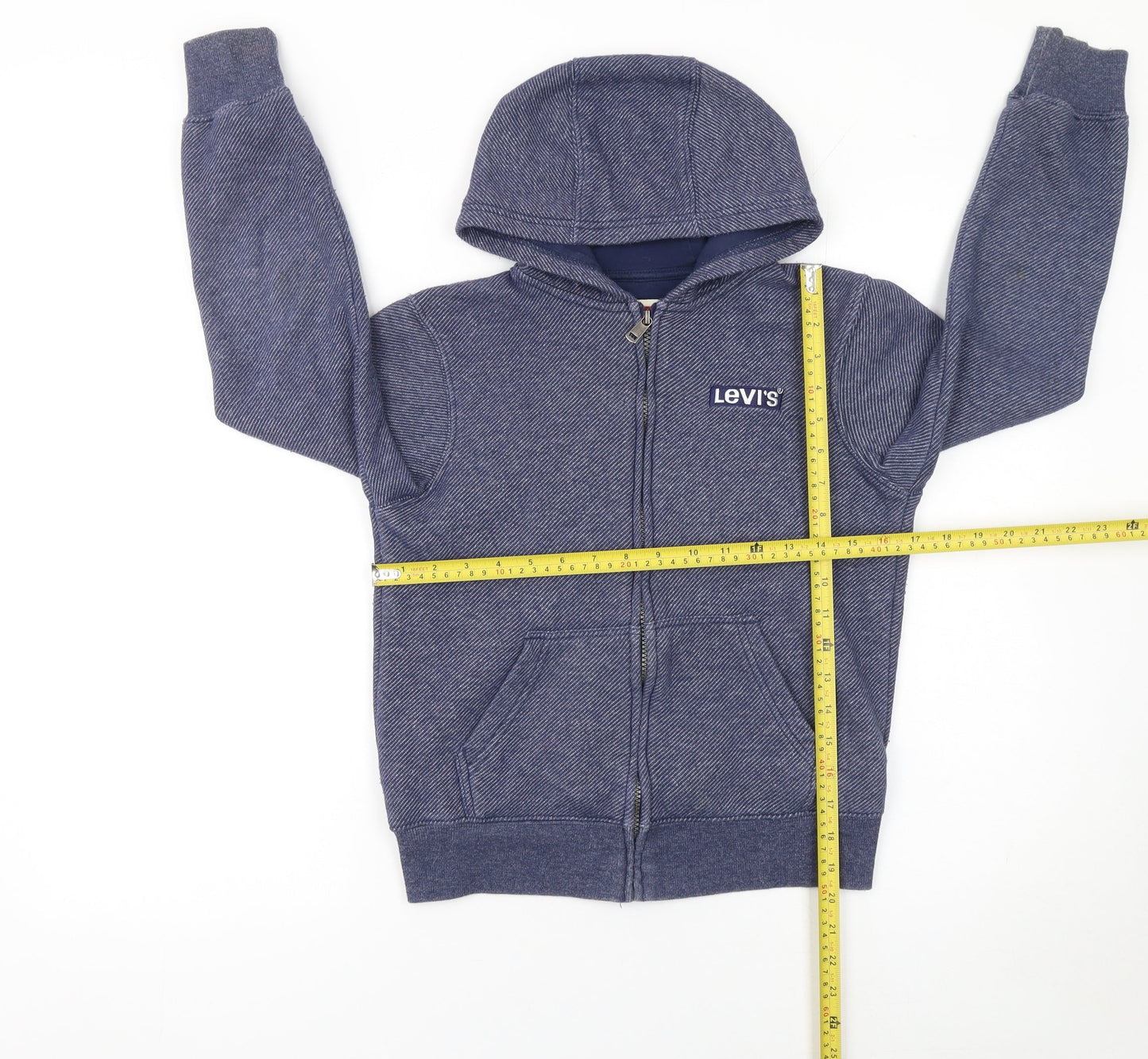 Levi's Boys Blue Full Zip Hoodie 12 Years Cotton Blend Casual Sweatshirt