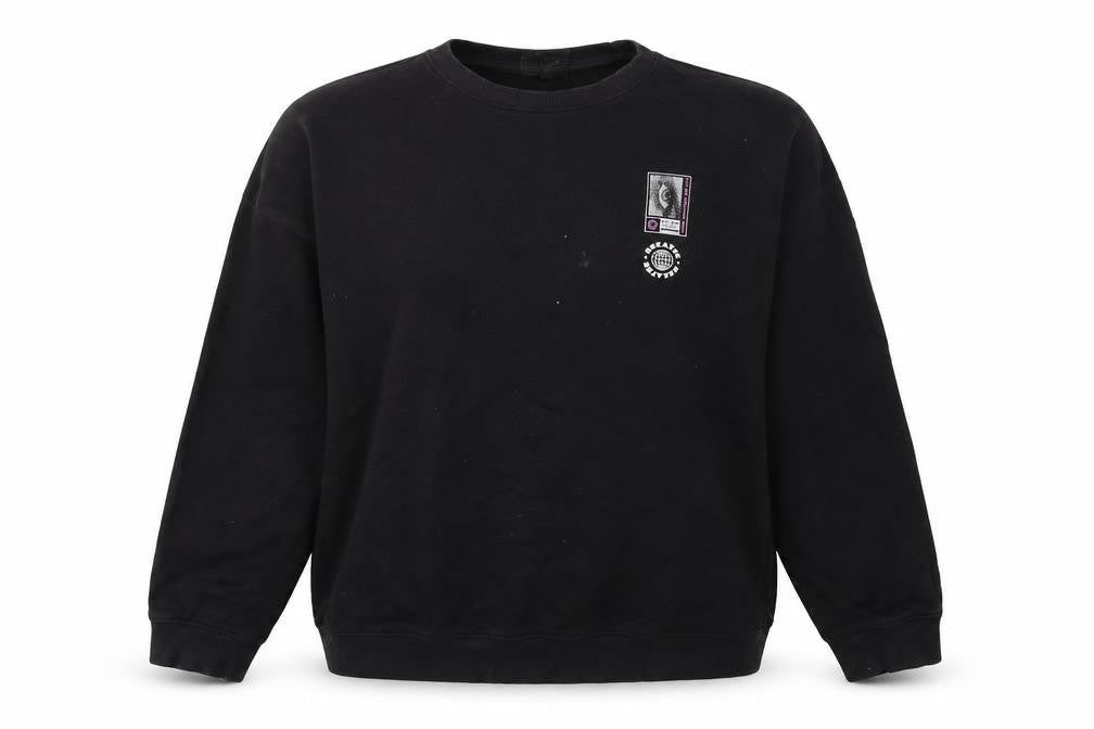 H&M Women’s Black Oversized Crew Neck Graphic Sweatshirt Size L