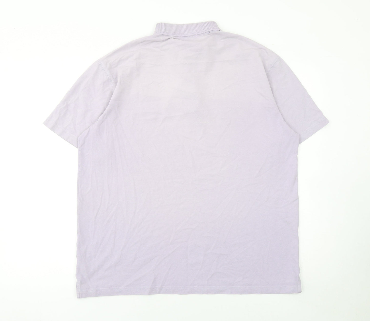 Cotton Traders Men’s Purple Short Sleeve Polo Shirt L 100% Cotton