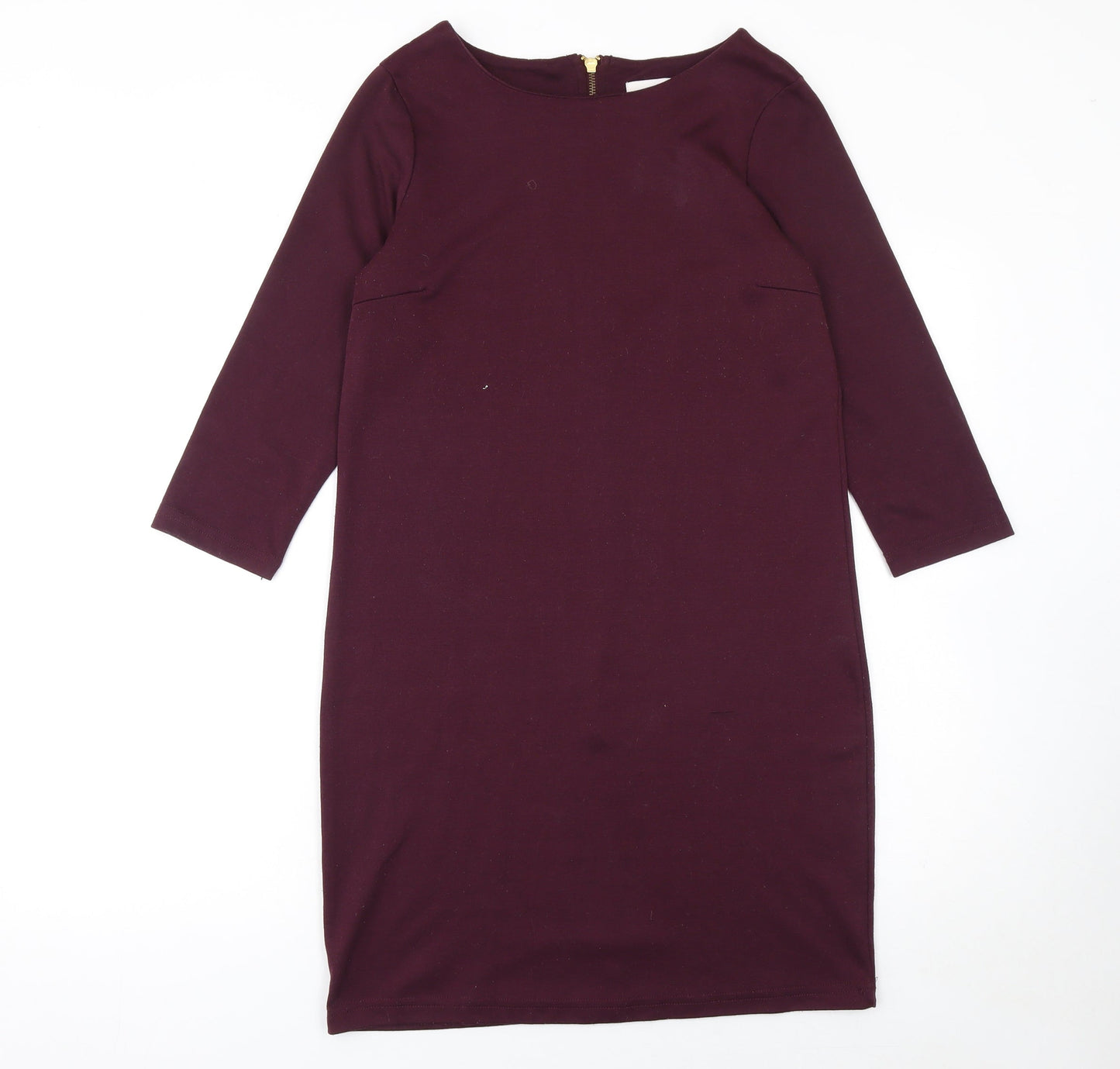 Vila Women Purple Sheath Knee Length Dress Size S 3/4 Sleeve