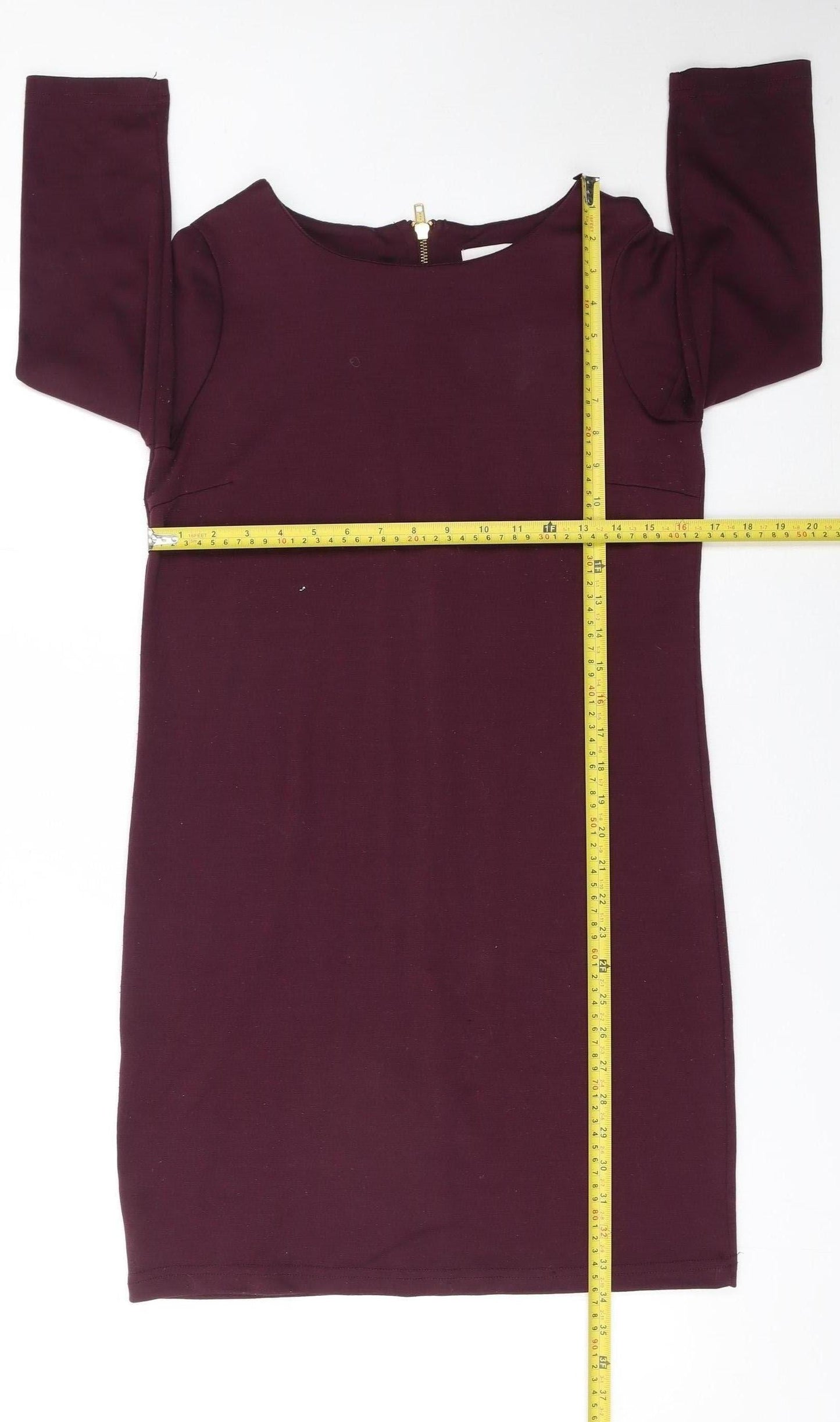 Vila Women Purple Sheath Knee Length Dress Size S 3/4 Sleeve