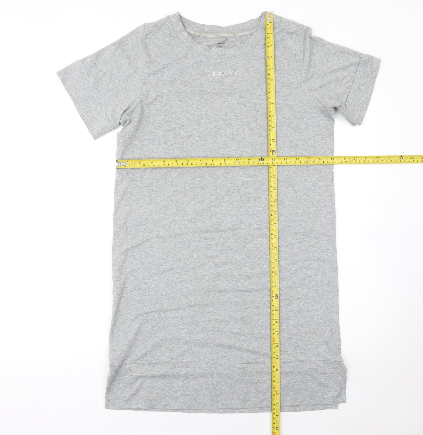 Calvin Klein Womens Grey Cotton Jersey T-Shirt Nightshirt XS