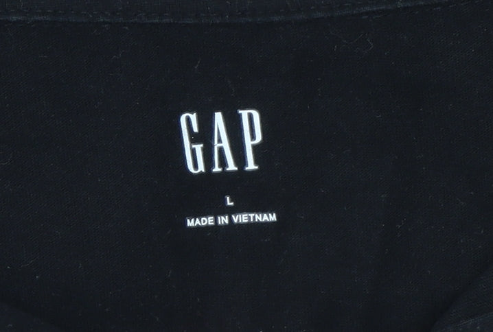 GAP Men’s Black Cotton Short Sleeve Polo Shirt Size L