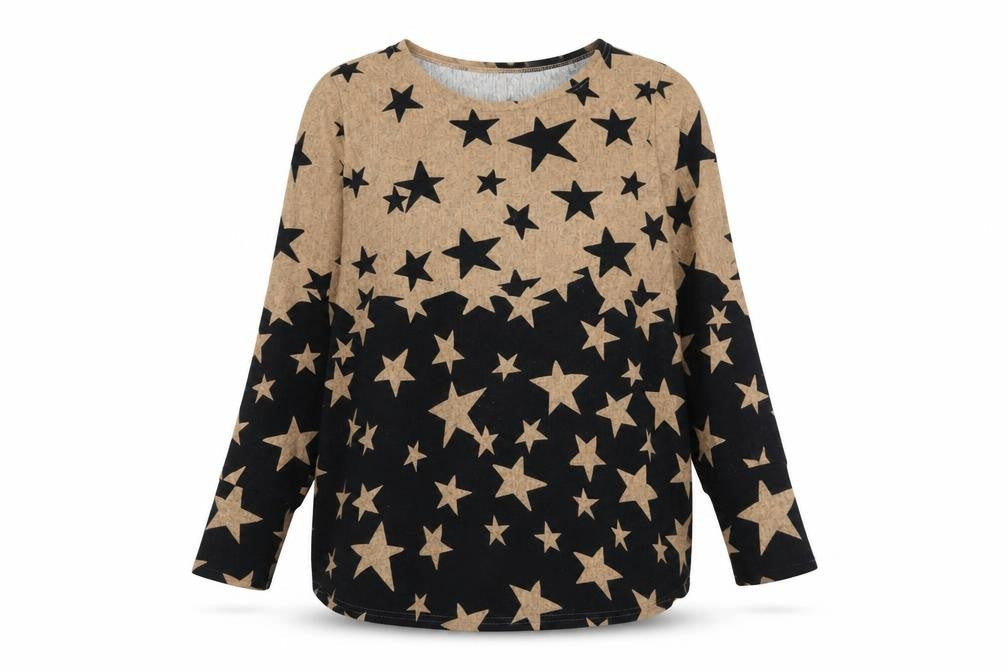 Apricot Women’s Black Star Print Long Sleeve Pullover Jumper Size 12