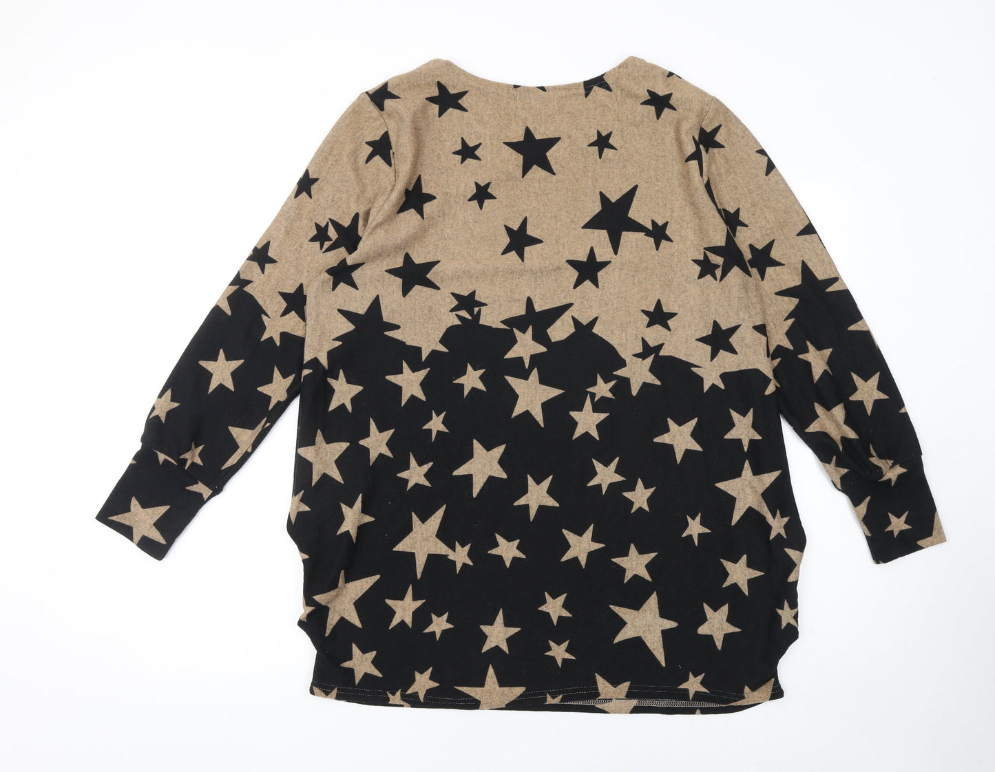 Apricot Women’s Black Star Print Long Sleeve Pullover Jumper Size 12