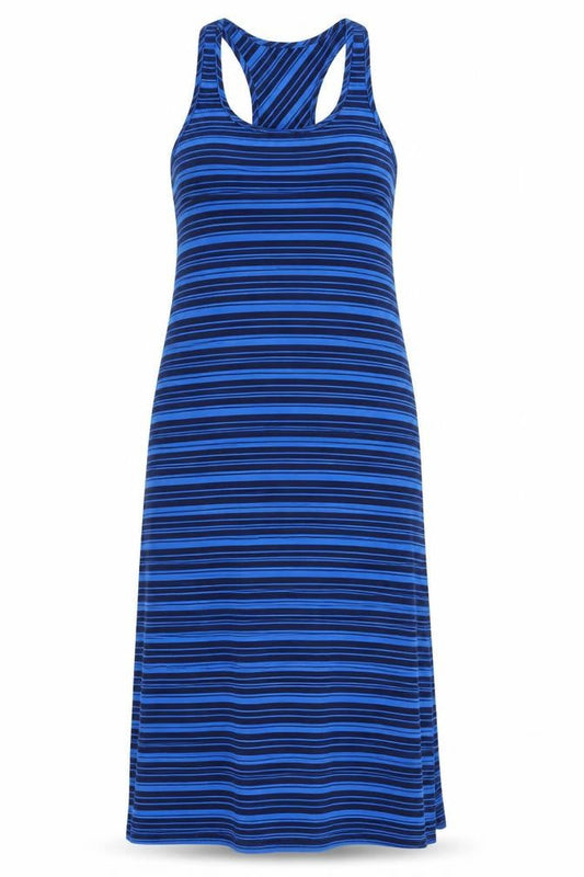 Lands' End Women's Blue Striped Cotton Tank Dress Size M