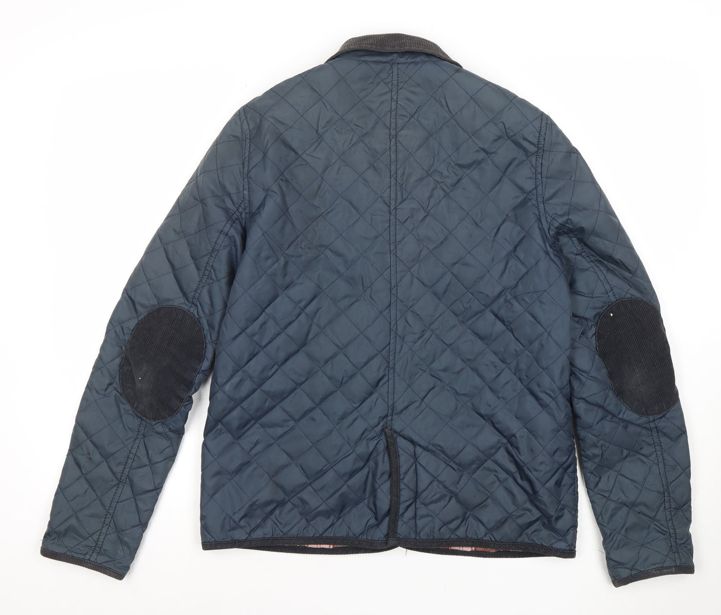 Topshop Women’s Blue Quilted Jacket UK 10 Classic Mid-Length Coat