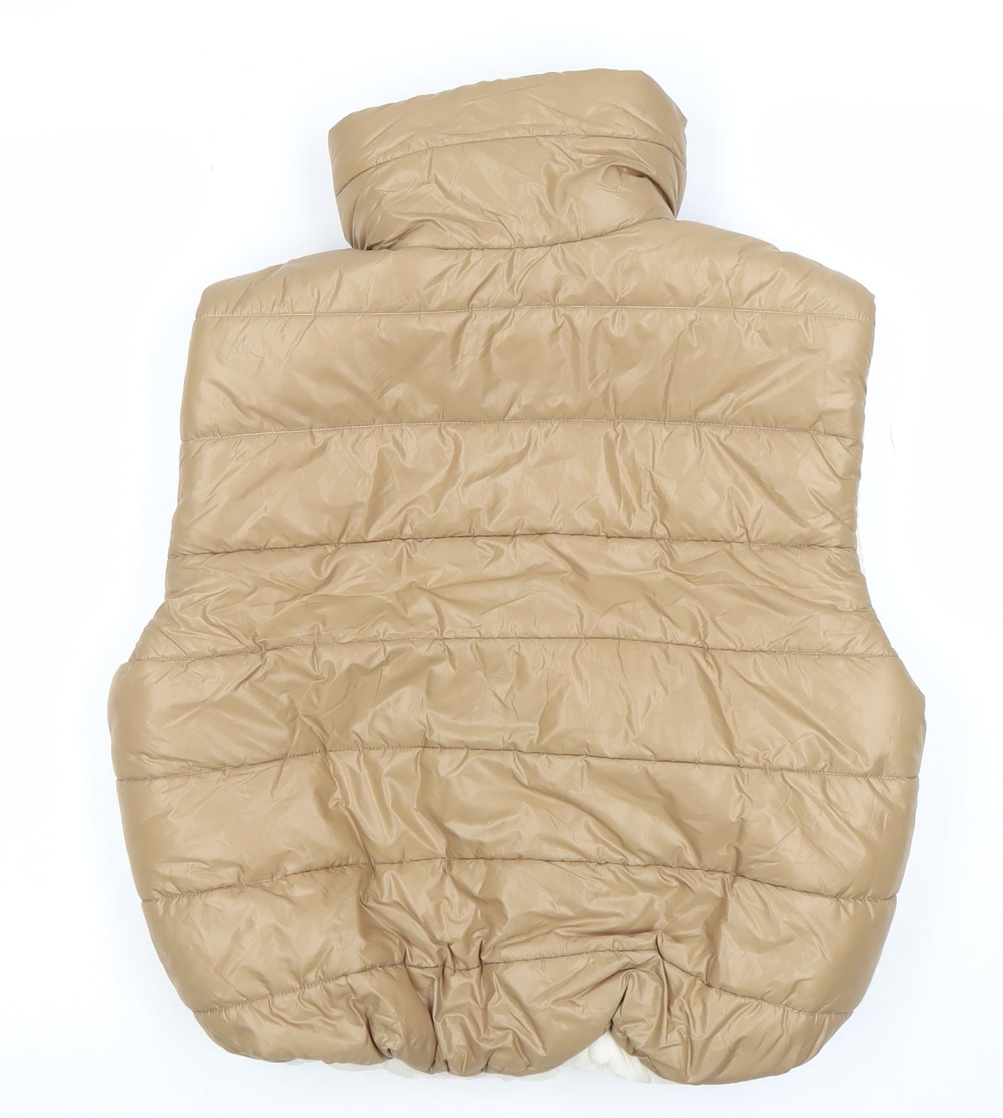Asaw It First Womens Beige Size 10 Puffer Waistcoat
