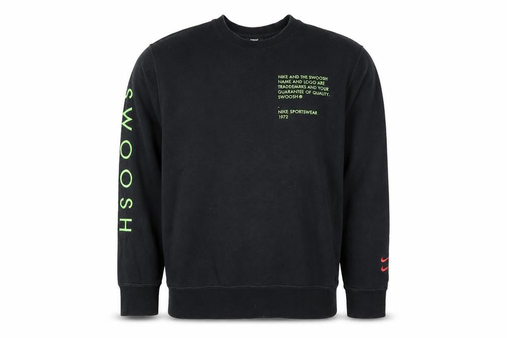 Nike Men's Black Small Pullover Crew Neck Sweatshirt with Logo Embroidery