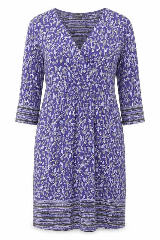 Marks & Spencer Per Una Purple Floral Ruched V-Neck Shift Dress Women’s Size 12