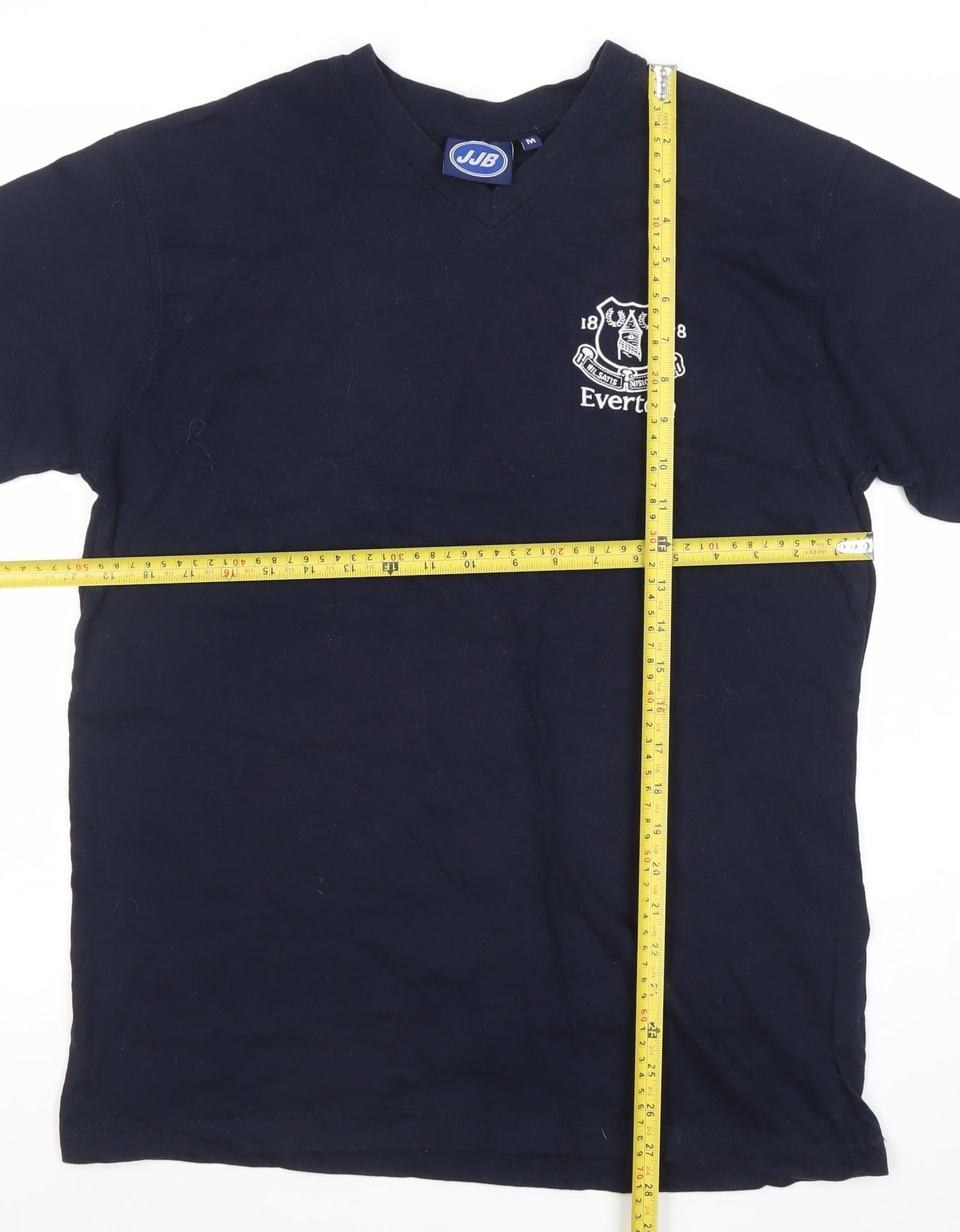 JJB Men’s Blue Everton Embroidered V-Neck Cotton Sports T-Shirt M