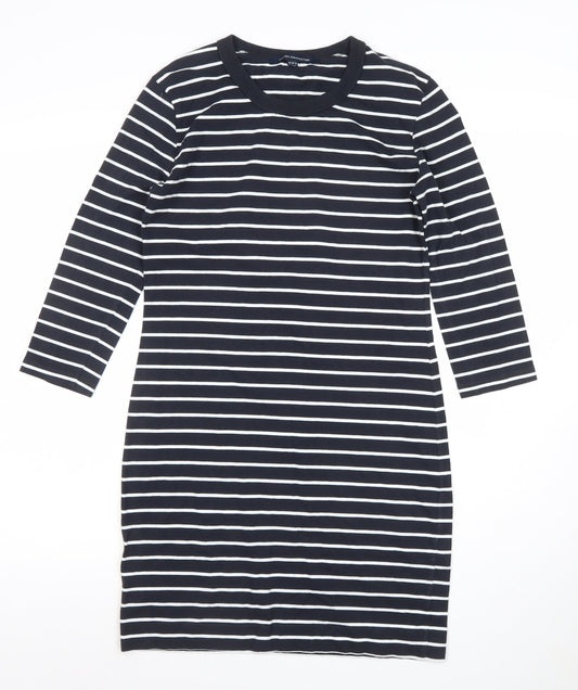 French Connection Women Blue Stripe T-Shirt Dress Size 12