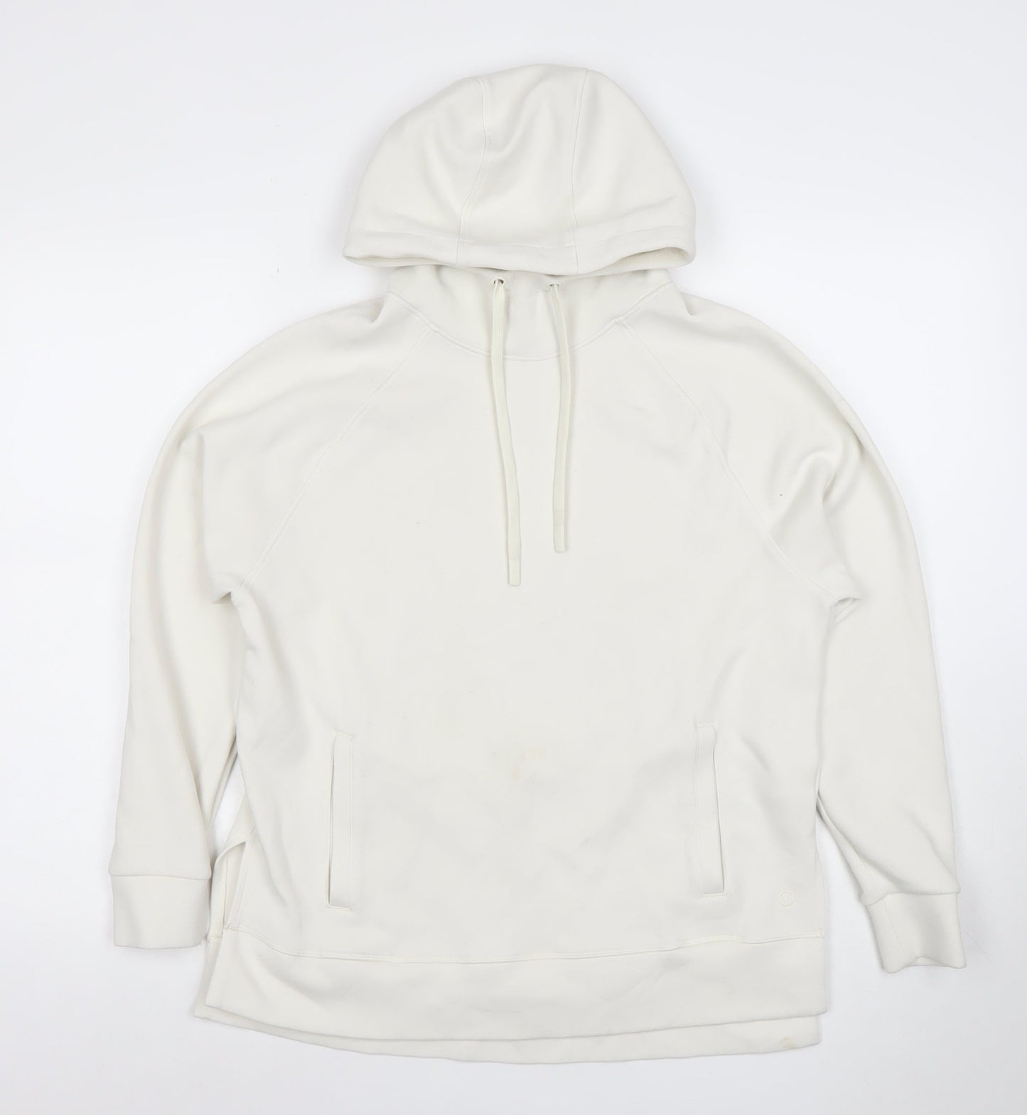 Marks and Spencer Women Ivory Cotton Pullover Hoodie XS