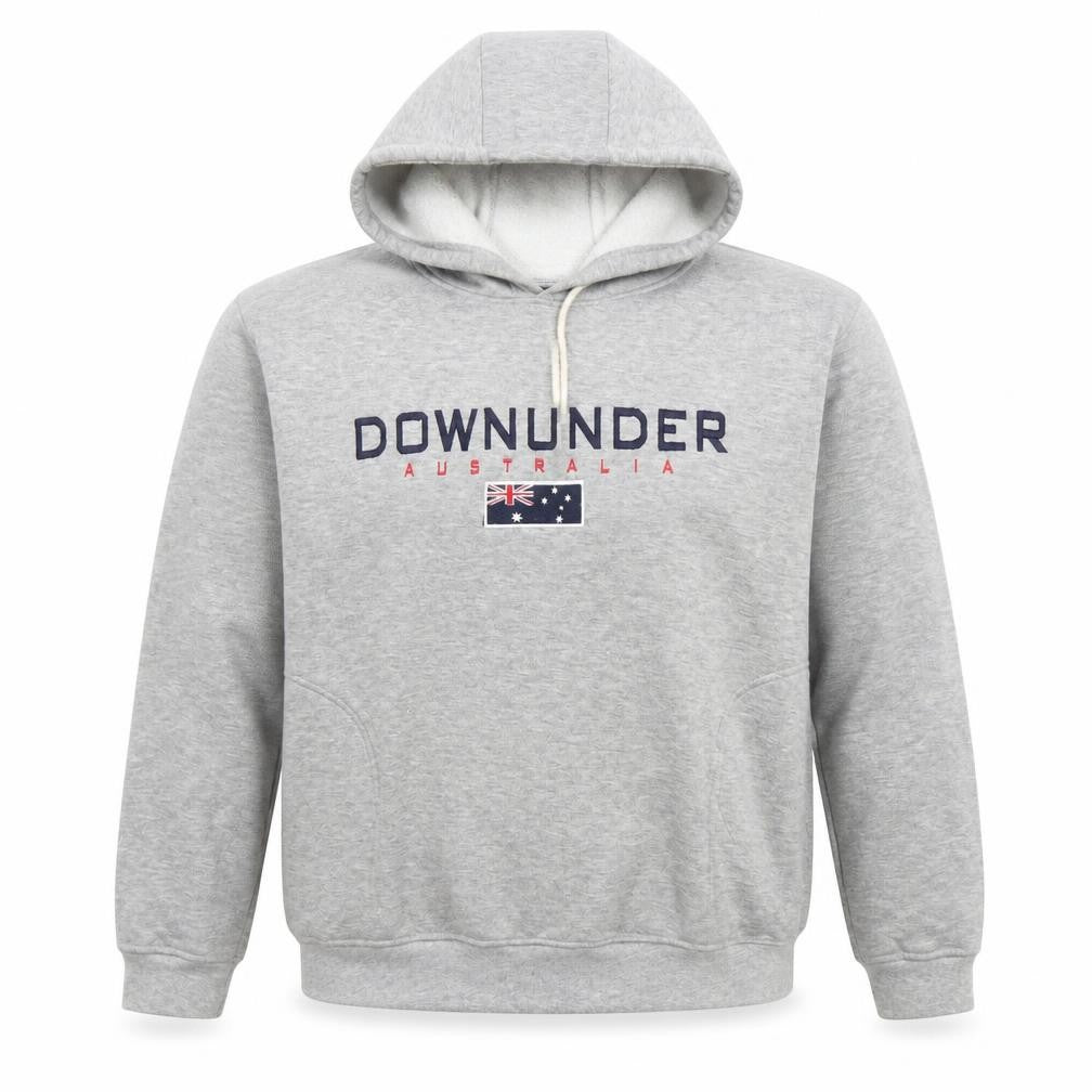 Samsousan Men's Grey Pullover Hoodie S Downunder Embroidered Sweatshirt