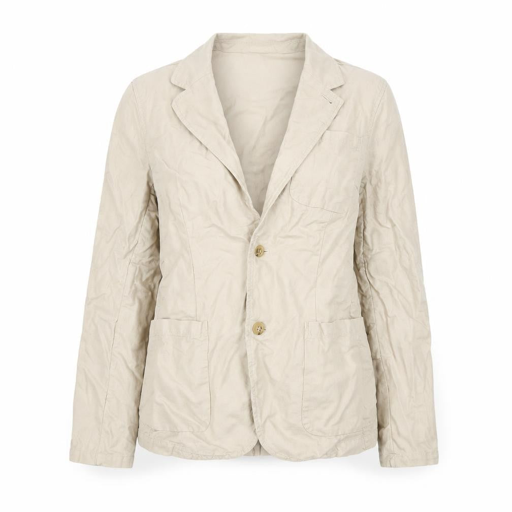 GAP Women Beige Linen Cotton Two-Button Blazer Size M