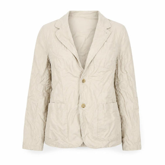GAP Women Beige Linen Cotton Two-Button Blazer Size M