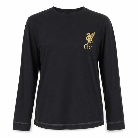 Pyjamas.com Womens Black LFC Long Sleeve Cotton T-Shirt L