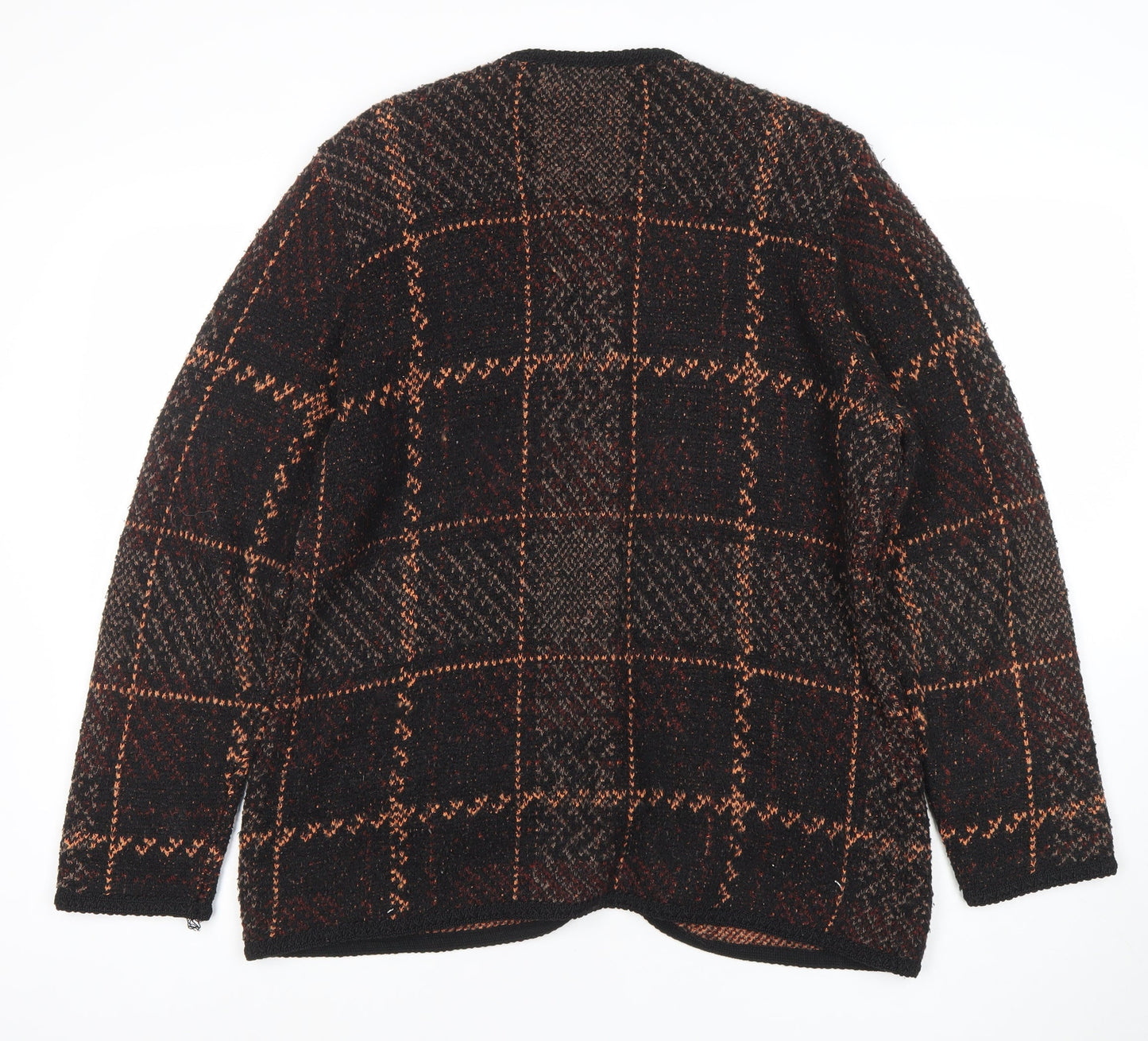 Marks and Spencer Women's Brown Check Wool Blend Blazer Jacket Size 18