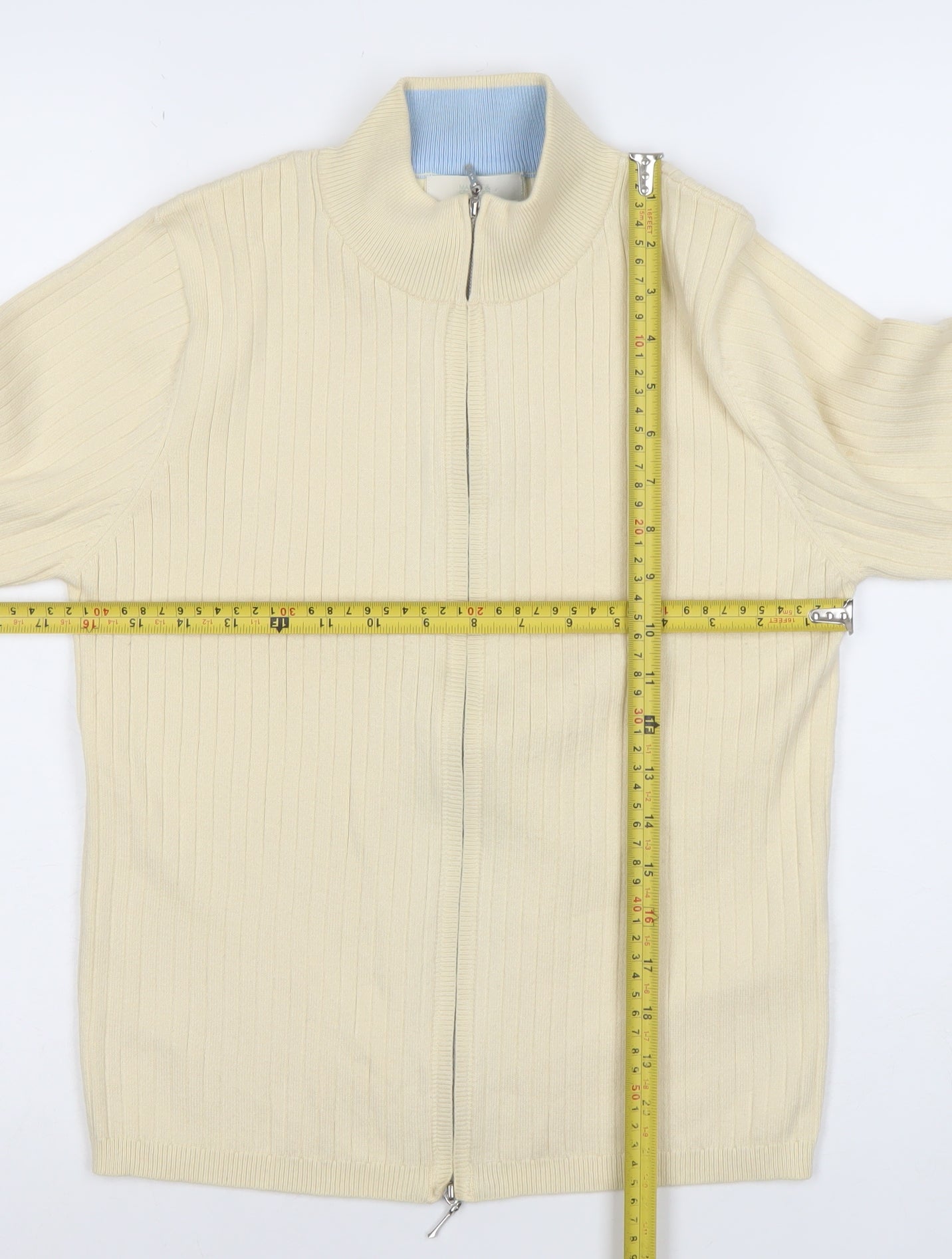 Marks and Spencer Womens Beige Cotton Blend Full Zip Jumper Size 12