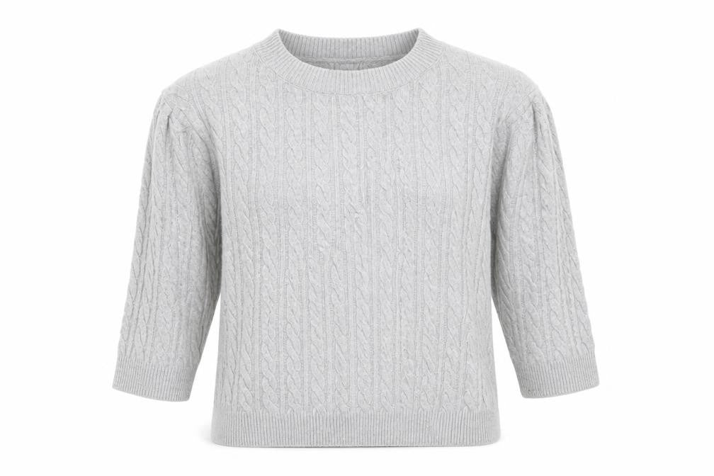 SHEIN Women’s Grey Cable-Knit Pullover Jumper Size 12