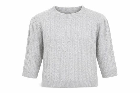 SHEIN Women’s Grey Cable-Knit Pullover Jumper Size 12