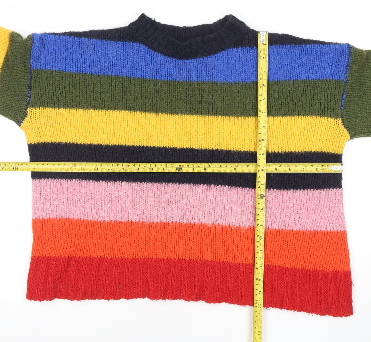 BDG Women’s Multicoloured Striped Chunky Knit Jumper XS