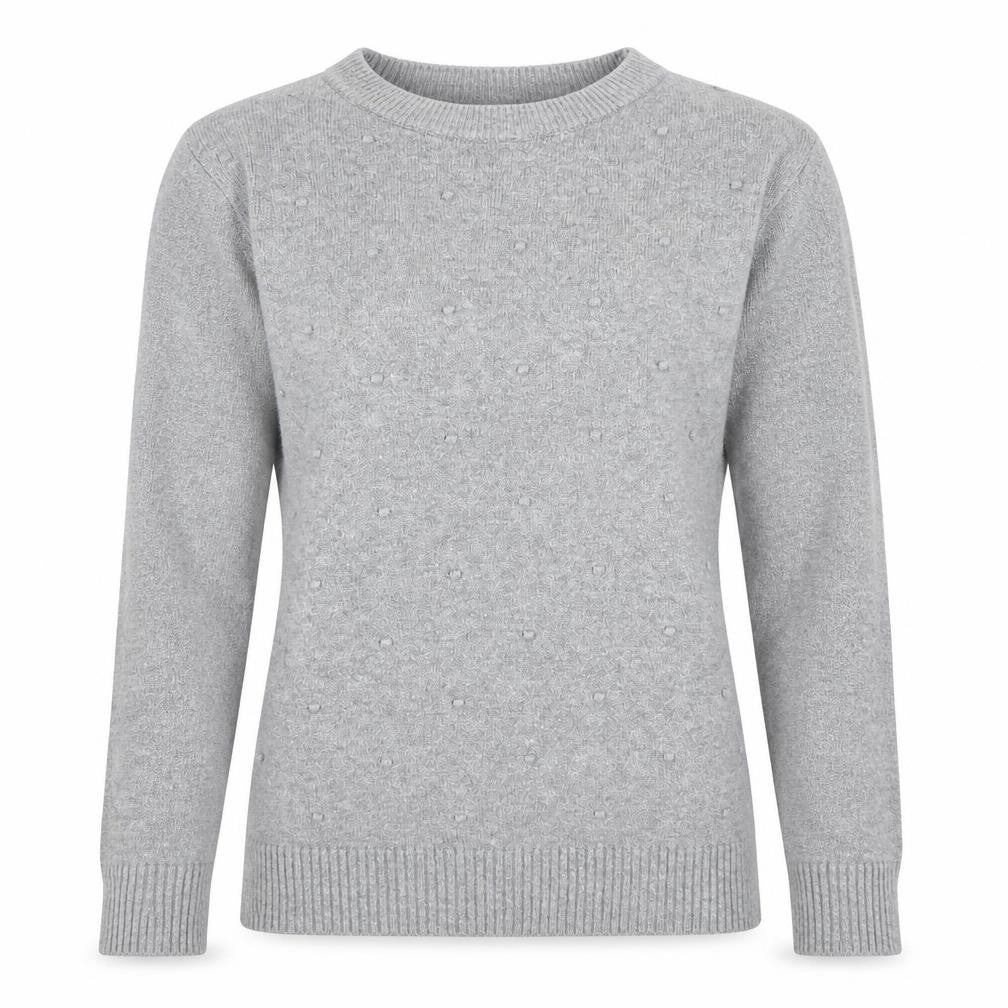 MODA IMPRESION Womens Grey Knit Crew Neck Pullover Jumper M