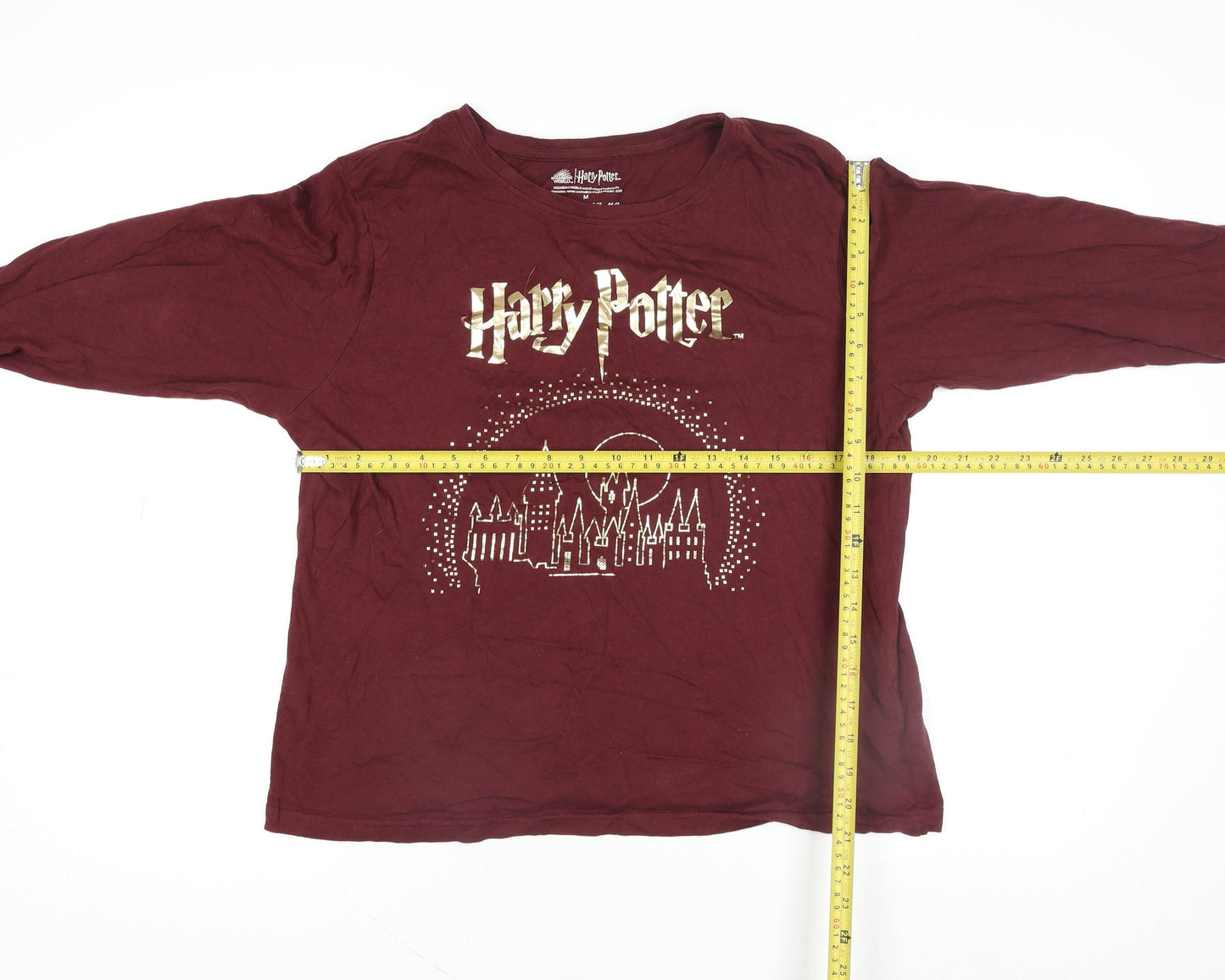 Harry Potter Women Red Long Sleeve Cotton T-Shirt Size M