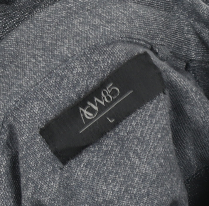 A&W85 Mens Grey Long Sleeve Polo Shirt Size L Cotton Blend