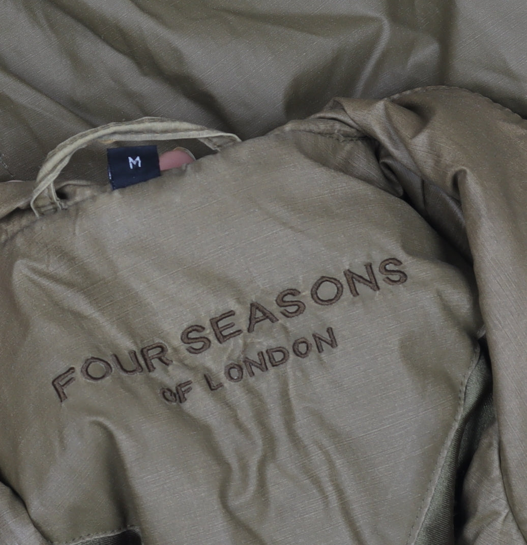 Four Seasons of London Men's Brown M Belted Waterproof Rain Coat