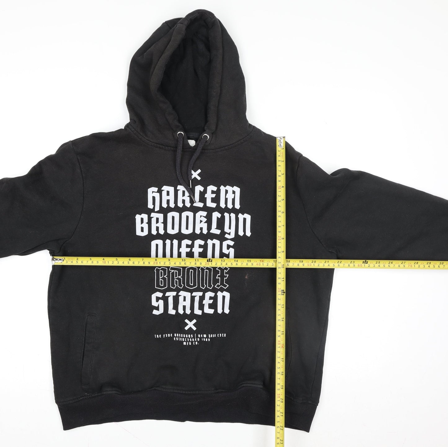 Cedarwood State Black XL Hoodie Harlem Brooklyn Print Unisex