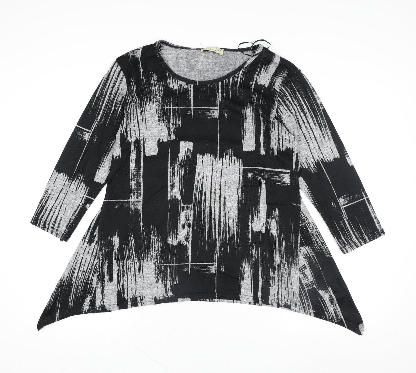 Kate Lilly Designs Women’s Black 3/4 Sleeve Tunic Blouse Size 14