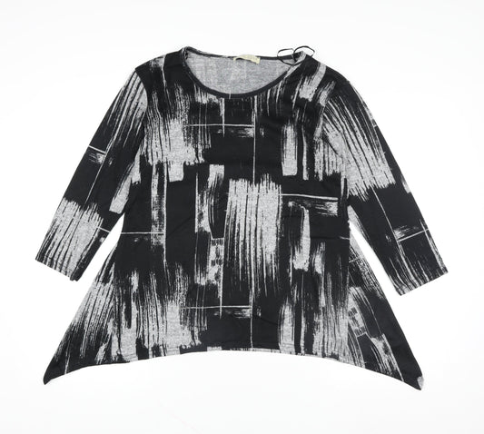 Kate Lilly Designs Women’s Black 3/4 Sleeve Tunic Blouse Size 14
