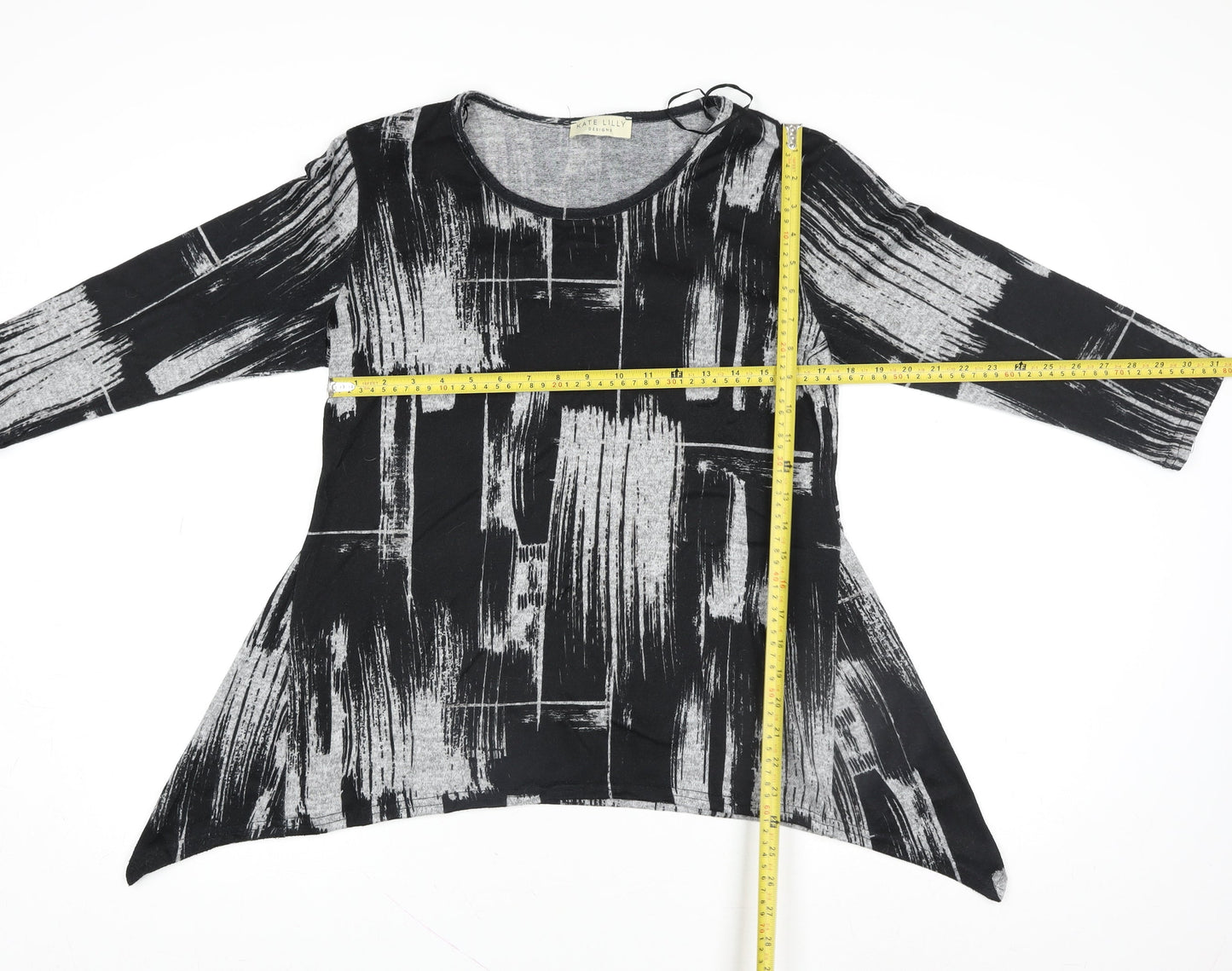 Kate Lilly Designs Women’s Black 3/4 Sleeve Tunic Blouse Size 14