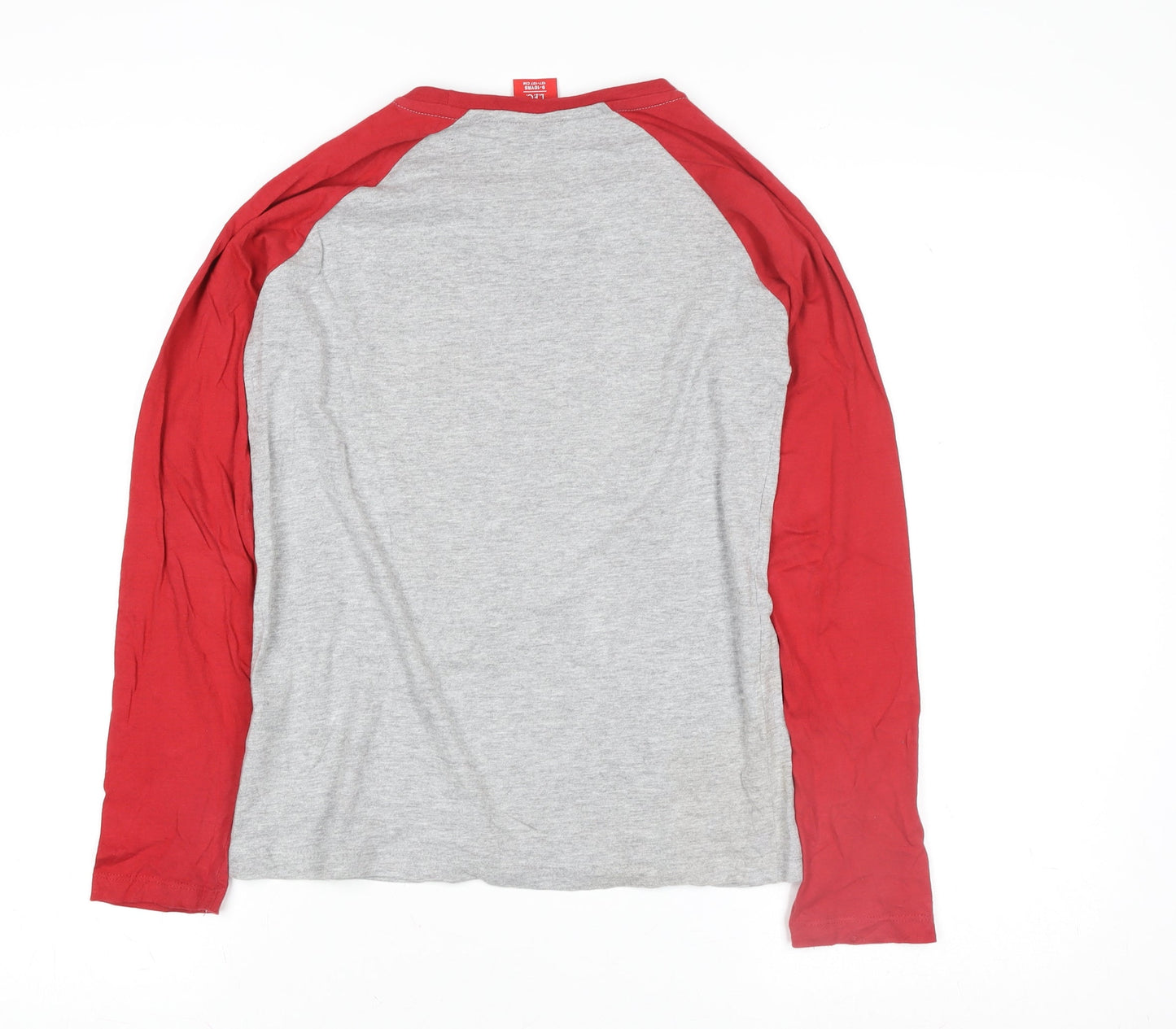 LFC Boys Grey Red Long Sleeve Christmas T-Shirt 9-10 Years Cotton Blend