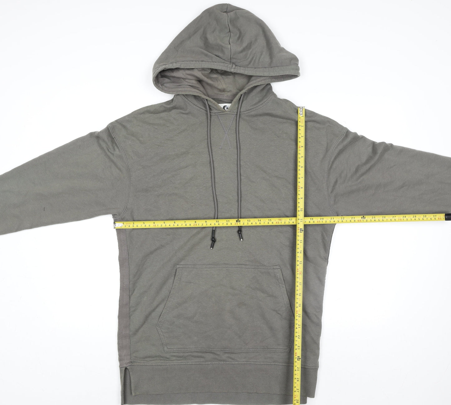 New Look Men Grey Pullover Hoodie Small Regular Fit