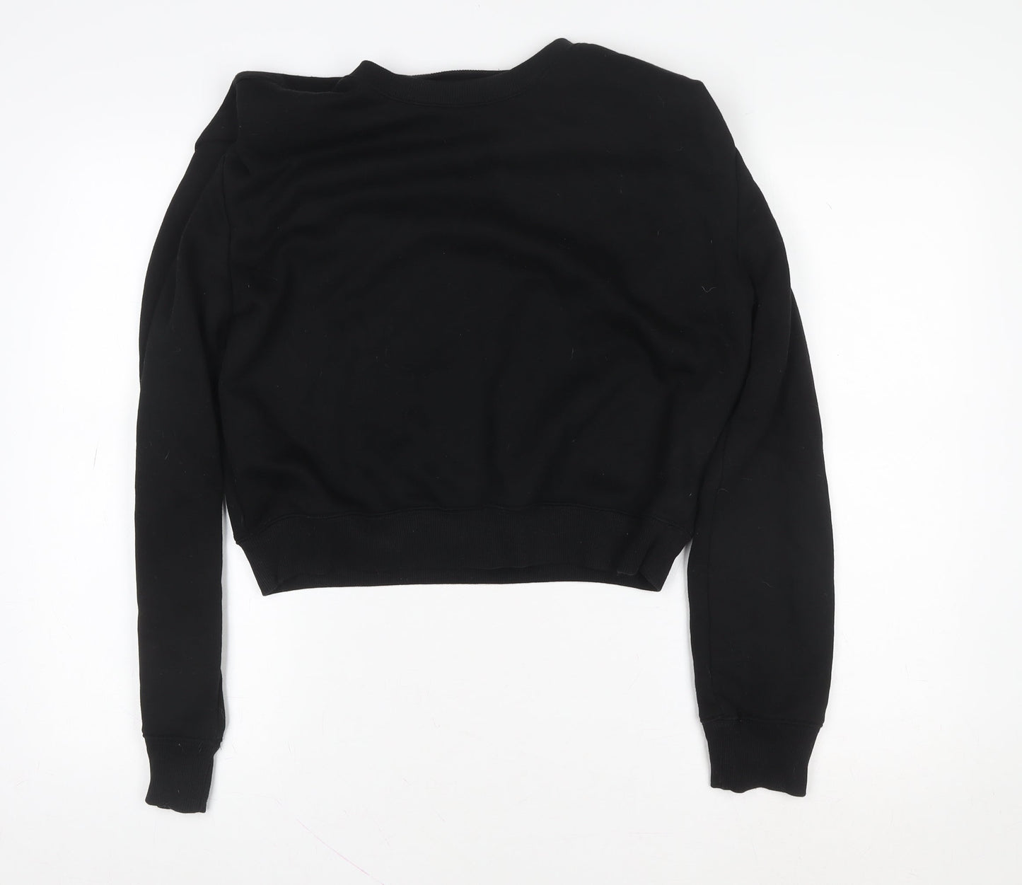 Zara Womens Black Long Sleeve Crew Neck Pullover Sweatshirt Size M