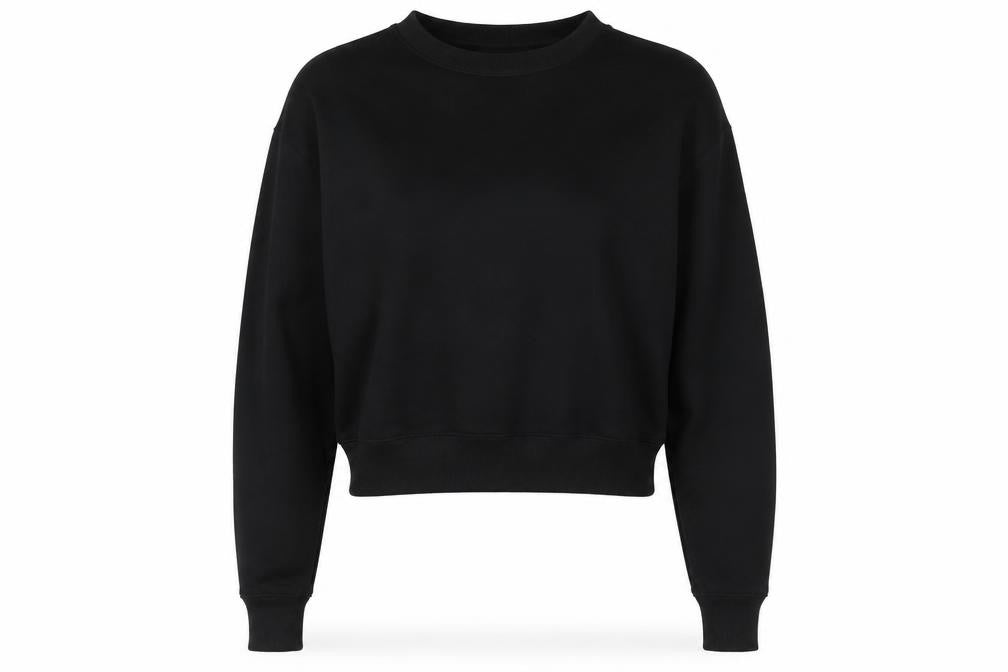 Zara Womens Black Long Sleeve Crew Neck Pullover Sweatshirt Size M