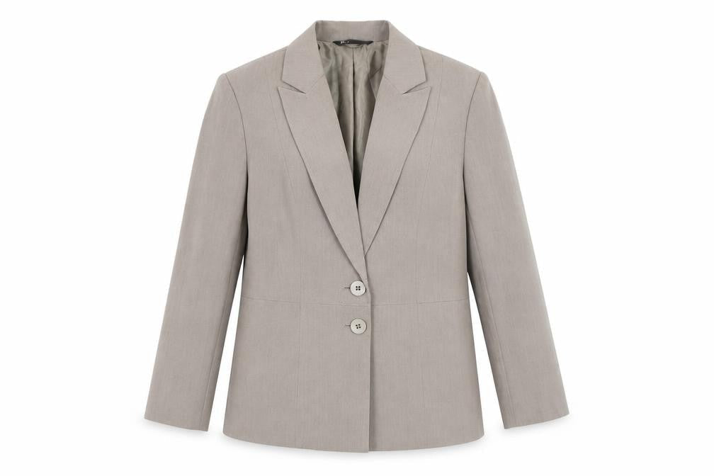 BHS Women Beige Size 14 Classic Two-Button Blazer Jacket