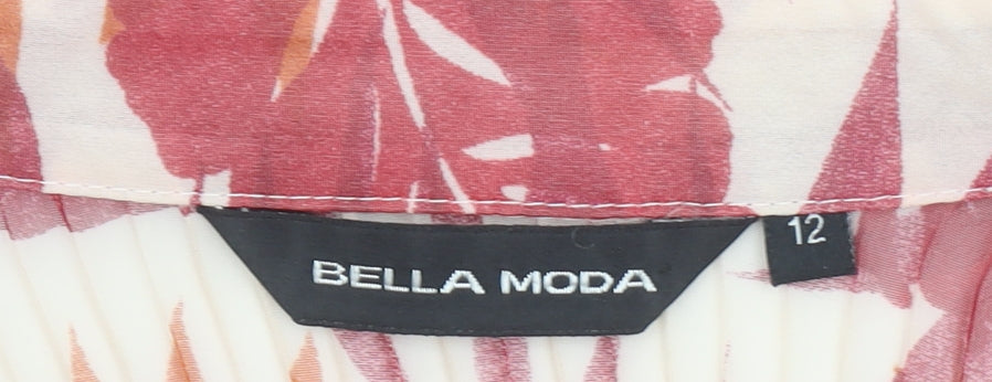 Bella Moda Womens Multicoloured Floral Chiffon Blouse Size 12