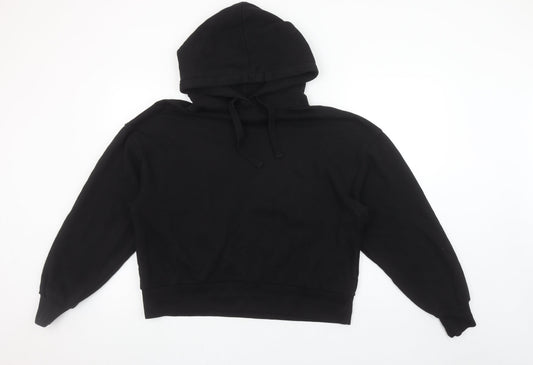 Pull & Bear Women's Black Medium Pullover Hoodie Sweatshirt