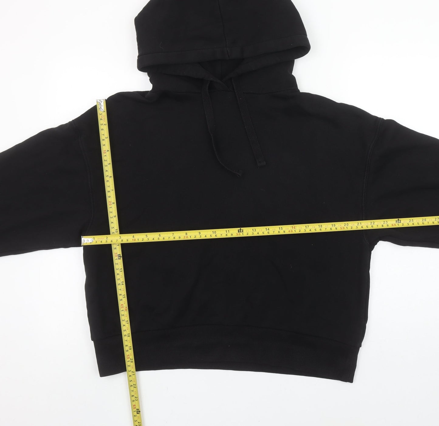 Pull & Bear Women's Black Medium Pullover Hoodie Sweatshirt
