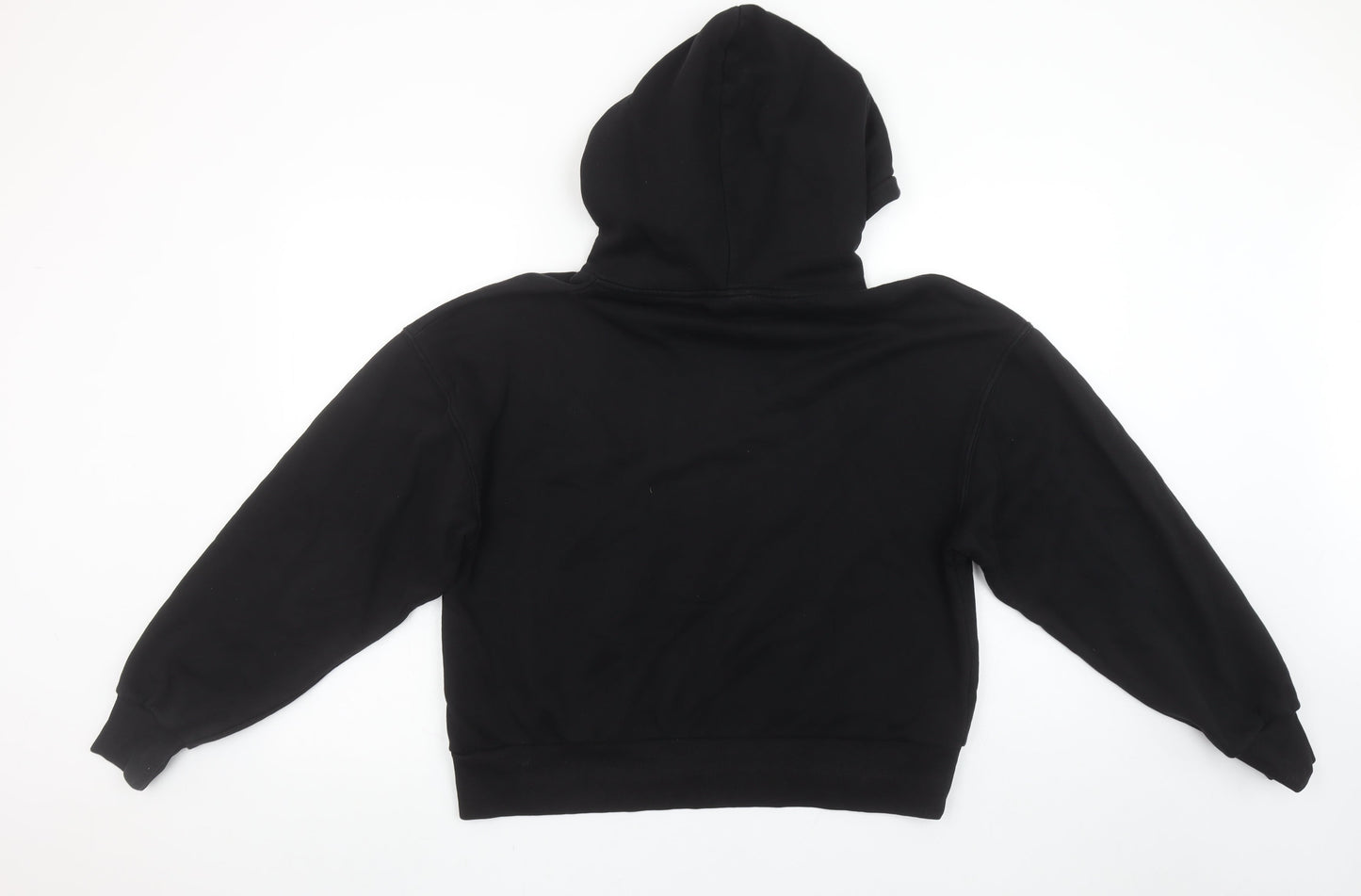 Pull & Bear Women's Black Medium Pullover Hoodie Sweatshirt