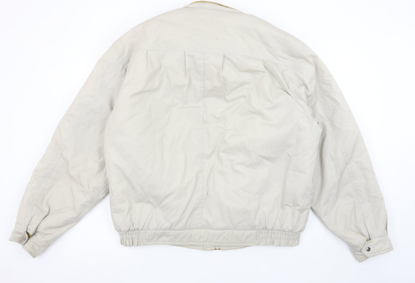 Greenwoods Mens Beige L Bomber Jacket Polyester Lined Full Zip