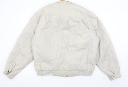 Greenwoods Mens Beige L Bomber Jacket Polyester Lined Full Zip
