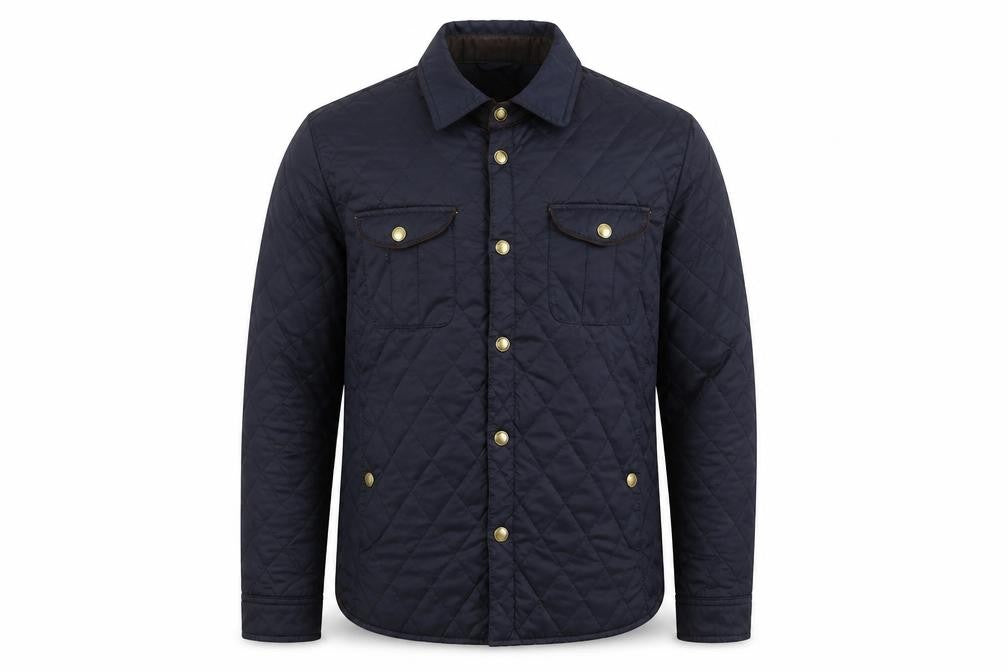 Zara Man Men's Blue Quilted Button Jacket L 42in Polyester Nylon