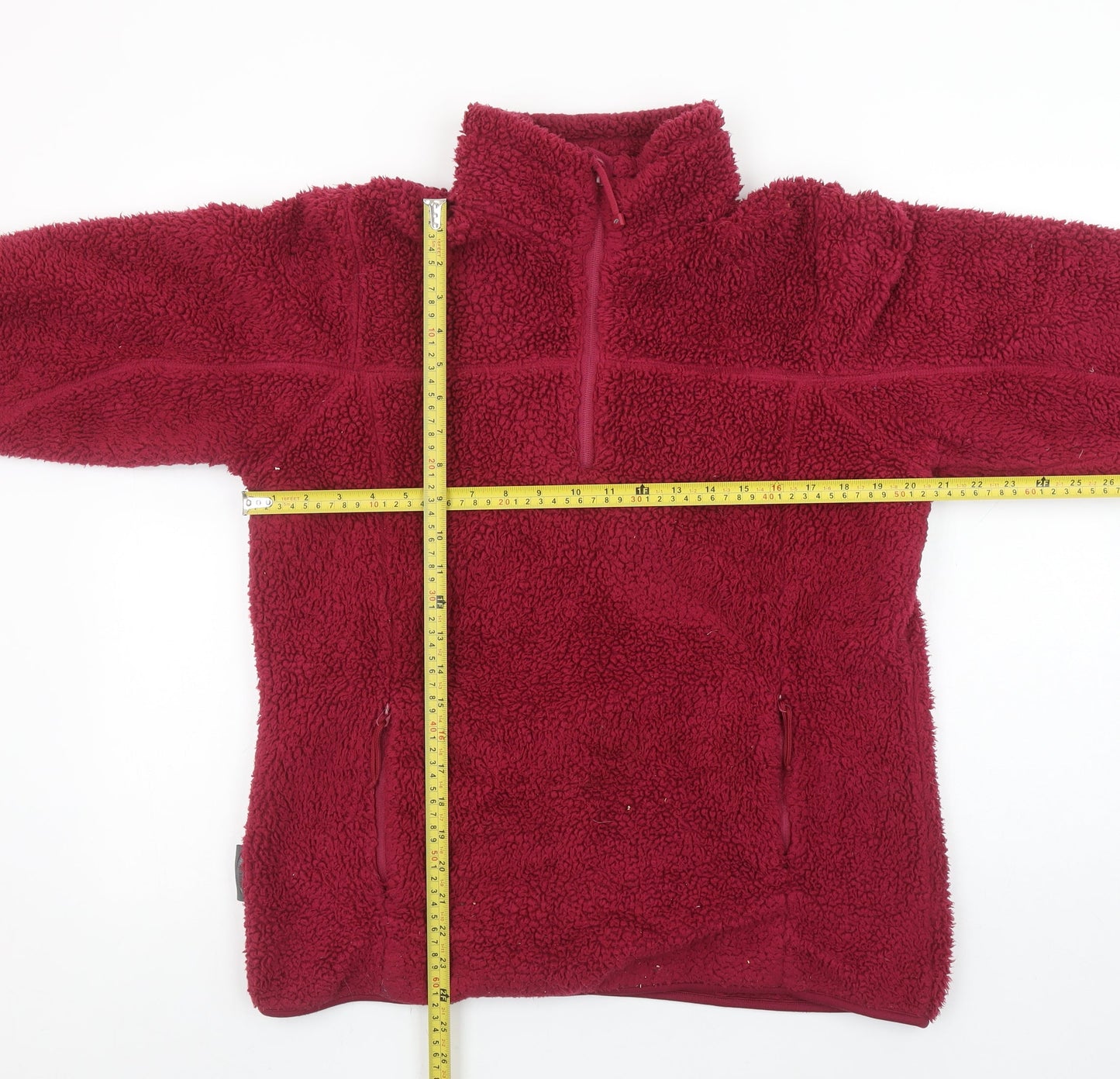 Mountain Life Women’s Red 1/2 Zip Fleece Sweatshirt Size 14